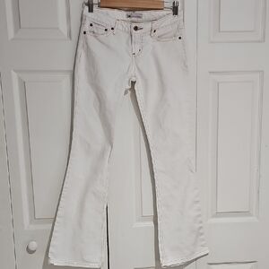 Vintage LEI White Flare Jeans – Size 1 – Y2K Low Rise